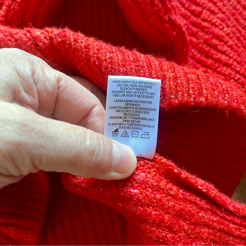 VINCE CAMUTO Half-zip Pullover Ribbed Knit Sweater Size Medium Red - Picture 13 of 13